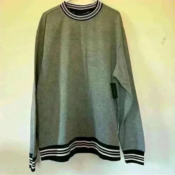 No boundaries grey thick long sleeve with black and white stripe detail - Picture 1 of 4